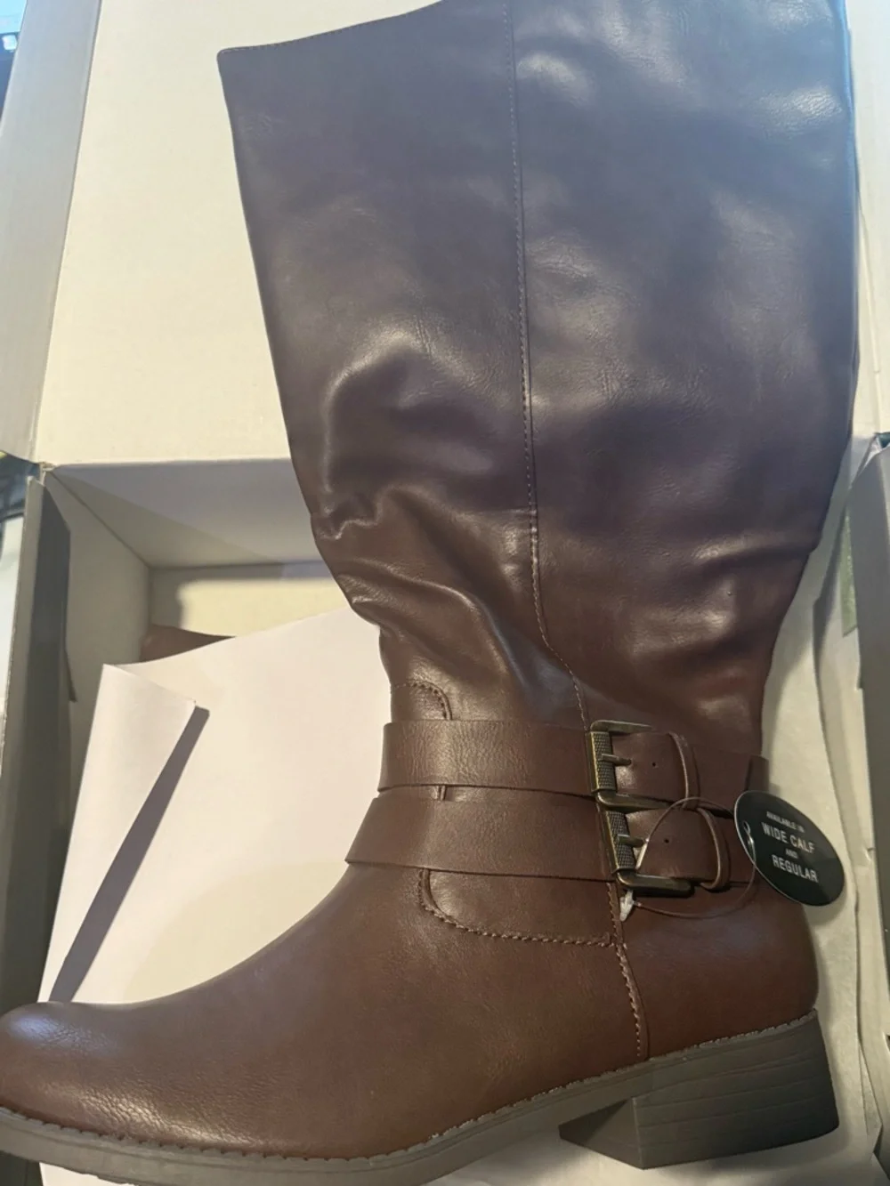 Style & Co. Dark Brown Over-the-Knee Buckle Riding Boots